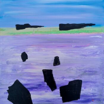 Painting titled "Composition 19-23 (…" by Jean François Guelfi, Original Artwork, Acrylic Mounted on Wood Stretcher frame