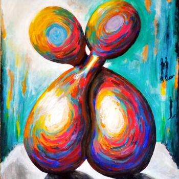 Painting titled "Intimacy" by Mohamed Salem, Original Artwork, Acrylic