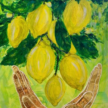 Painting titled "Harvest Success" by Zizane Yong, Original Artwork, Acrylic Mounted on Cardboard