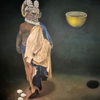 Peinture intitulée "TALLE THE MASQUERADE" par Bamazi Talle, Œuvre d'art originale, Huile Monté sur Châssis en bois