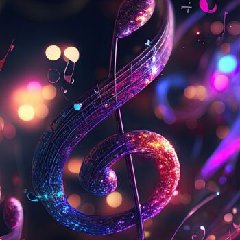 Arts numériques intitulée "Musical Notes" par Angus Finlayson, Œuvre d'art originale, Image générée par l'IA