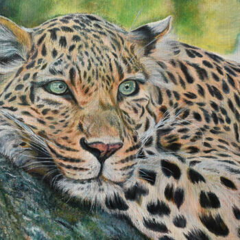 제목이 "Leopard"인 미술작품 Sergey Suslov로, 원작, 기름