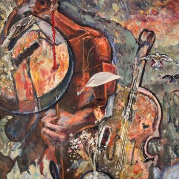 "Play Music That Pie…" başlıklı Tablo Jake Sheykhet tarafından, Orijinal sanat, Petrol