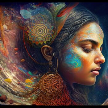 Arte digitale intitolato "Gayatri Mantra" da Angus Finlayson, Opera d'arte originale, Immagine generata dall'IA