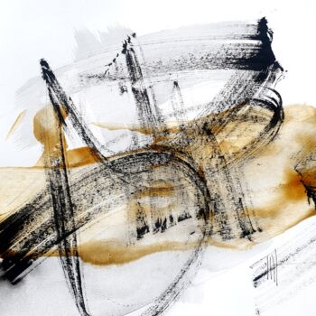 Peinture intitulée "Rock'n roll heart (…" par Isabelle Mignot, Œuvre d'art originale, Encre