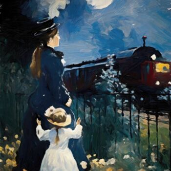 Digital Arts titled "The Railway : Impre…" by Gerry Martinez, Original Artwork, Digital Painting