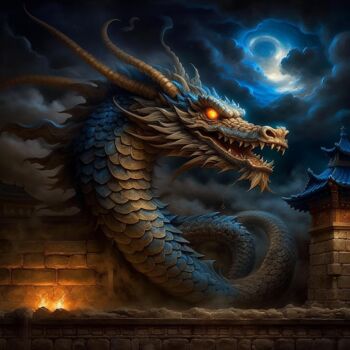 数字艺术 标题为“The Dragon” 由Elmir Tatar, 原创艺术品, AI生成的图像
