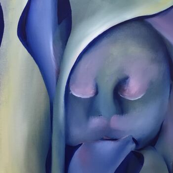 Painting titled "Le contrat" by Fabrice Kocurek, Original Artwork, Oil Mounted on Wood Stretcher frame