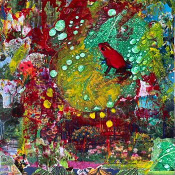 Collages intitulée "THE FROG" par The Collage Quest, Œuvre d'art originale, Collages Monté sur Carton