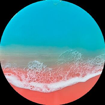 Pittura intitolato "Round ocean #52" da Ana Hefco, Opera d'arte originale, Acrilico Montato su Pannello di legno