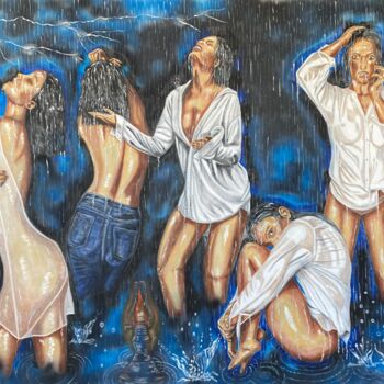 「Rain Over Me」というタイトルの絵画 Hüseyin Akによって, オリジナルのアートワーク, オイル