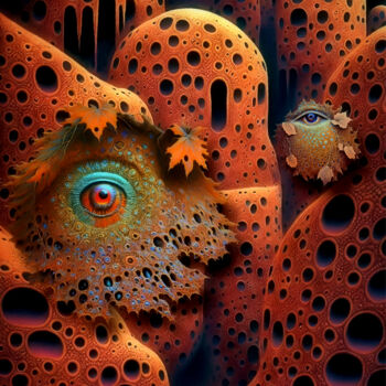 Digital Arts titled "Autumn Eye City" by Garrulus Glandarius, Original Artwork, Digital Painting