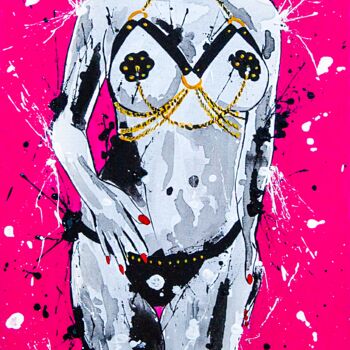 Painting titled "Mistress 5" by Lady Redhorns, Original Artwork, Acrylic