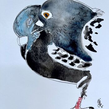 Peinture intitulée "Pickle and Preston…" par Elodie M. Richard, Œuvre d'art originale, Aquarelle