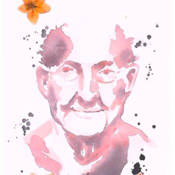 Malerei mit dem Titel "Grandfather" von Vladlena Dudchak, Original-Kunstwerk, Aquarell