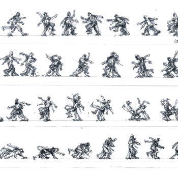 Dessin intitulée "Human Motion" par Dimitris Kritsotakis, Œuvre d'art originale, Graphite