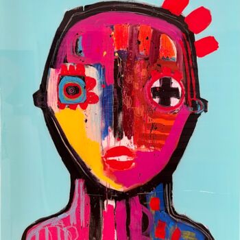 Painting titled "Le doux" by Pitu, Original Artwork, Acrylic Mounted on Wood Stretcher frame