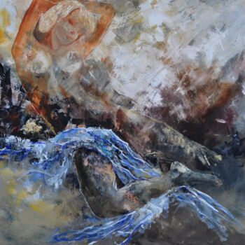 Painting titled "Asleep" by Pol Ledent, Original Artwork, Oil Mounted on Wood Stretcher frame