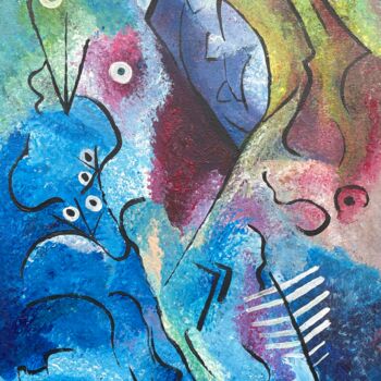 Painting titled "Dancing with the co…" by Arnaud Quercy, Original Artwork, Acrylic