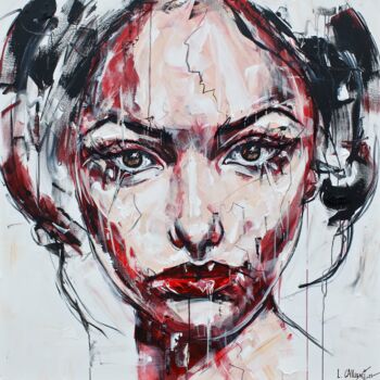 Painting titled "La certitude" by Lucile Callegari, Original Artwork, Acrylic Mounted on Wood Stretcher frame