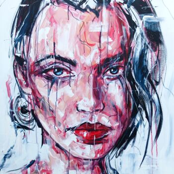 Painting titled "Art Game" by Lucile Callegari, Original Artwork, Acrylic Mounted on Wood Stretcher frame
