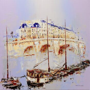Painting titled "Quai de Seine" by Patrick Rousseau, Original Artwork, Oil