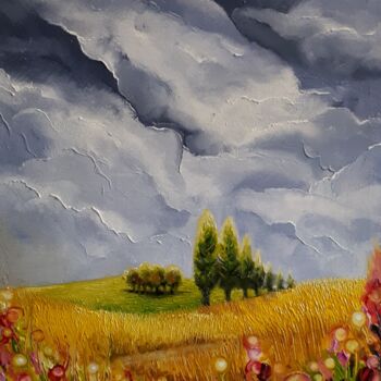 Peinture intitulée "Le deuxième rendez-…" par Frédéric Letrun, Œuvre d'art originale, Huile Monté sur Châssis en bois