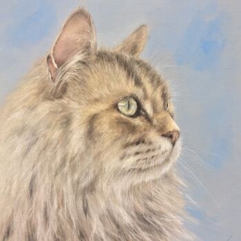 Σχέδιο με τίτλο "Cat profile" από Irene_art, Αυθεντικά έργα τέχνης, Παστέλ