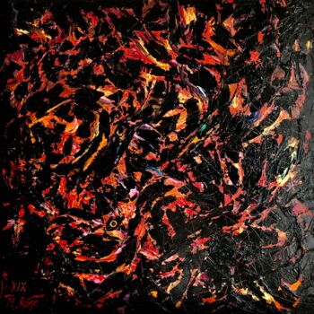 Painting titled "Firebird" by Natalia Rose, Original Artwork, Acrylic Mounted on Wood Stretcher frame