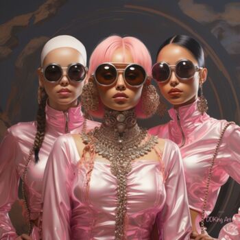 Digital Arts με τίτλο "Girls in the Hood" από Ddking, Αυθεντικά έργα τέχνης, Εικόνα που δημιουργήθηκε με AI