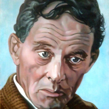 Painting titled "A country doctor" by Takuart, Original Artwork, Oil Mounted on Wood Stretcher frame