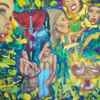 Pintura titulada "Sword" por Hüseyin Ak, Obra de arte original, Oleo