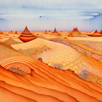 제목이 "desert dreams"인 디지털 아트 Si Levin로, 원작, AI 생성 이미지 artwork_cat.에 장착됨