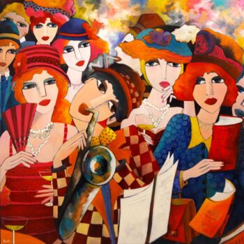 Peinture intitulée "La troupe" par Fauve, Œuvre d'art originale, Acrylique Monté sur Châssis en bois