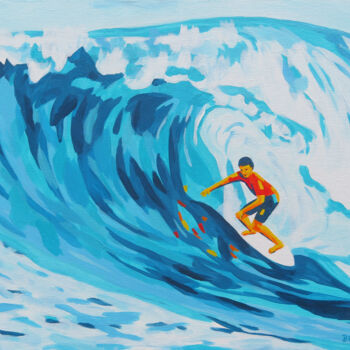 Pintura intitulada "Catching the Big Wa…" por Beate Blume, Obras de arte originais, Acrílico