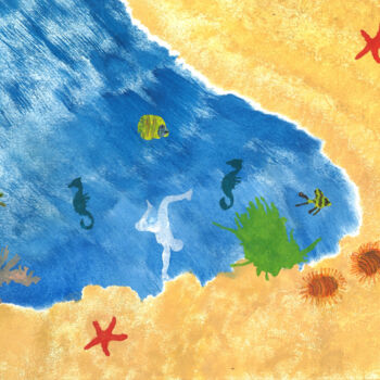 Peinture intitulée "Breakdancing at the…" par Yeshaya Dank, Œuvre d'art originale, Aquarelle