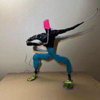 Sculptuur getiteld "CHI QONG" door Arouna Guindo, Origineel Kunstwerk, Draad