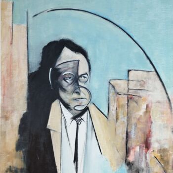 Картина под названием "Albert Camus" - Bruno Leblais, Подлинное произведение искусства, Масло