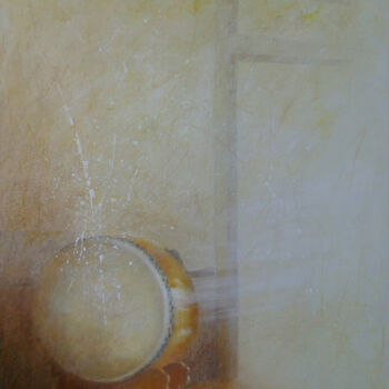 Painting titled "Drum" by Liliane Bordes, Original Artwork, Acrylic Mounted on Other rigid panel