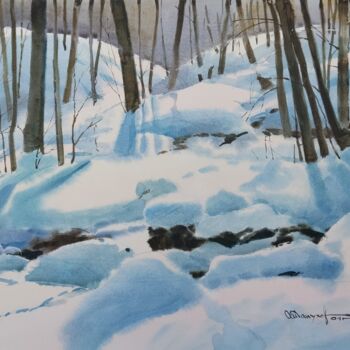 Malarstwo zatytułowany „Evening shadows. Wi…” autorstwa Igor Manukhov, Oryginalna praca, Akwarela