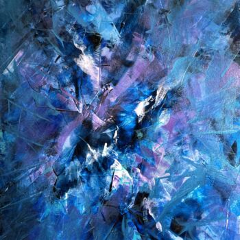 Ζωγραφική με τίτλο "Blue Stellar 003" από Juan José Garay, Αυθεντικά έργα τέχνης, Ακρυλικό Τοποθετήθηκε στο Άλλος άκαμπτος π…