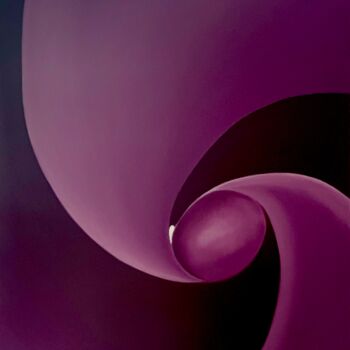 Painting titled "Violet pérylène 1" by Jchadima, Original Artwork, Oil Mounted on Wood Stretcher frame