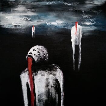 Malerei mit dem Titel "Headless" von Vaxo Lang, Original-Kunstwerk, Acryl