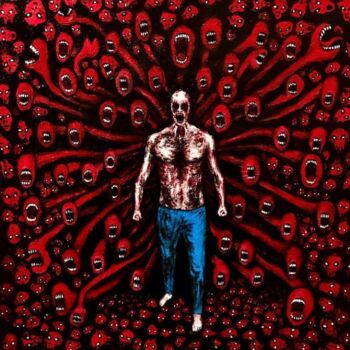 「Split insurrection」というタイトルの絵画 Vaxo Langによって, オリジナルのアートワーク, アクリル