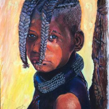 Pittura intitolato "Himba child" da Mohamed Lazreg, Opera d'arte originale, Pastello