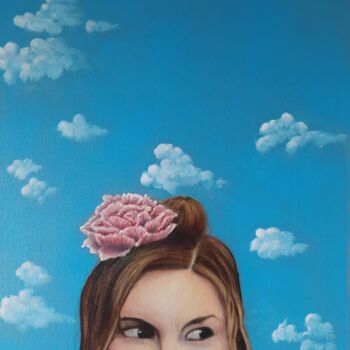 Pintura intitulada "Clouds" por Marianne Monto, Obras de arte originais, Óleo Montado em Armação em madeira