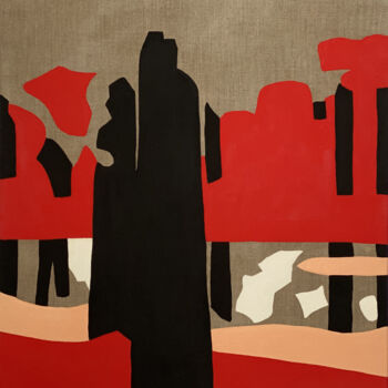 Painting titled "Reflets 6 - 2020" by Clara Ramirez Katz, Original Artwork, Oil Mounted on Wood Stretcher frame