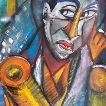 Drawing titled "sans titre" by Laudu, Original Artwork, Gouache