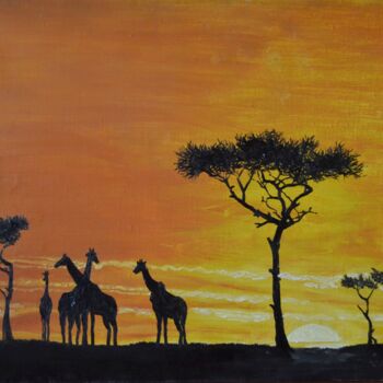 Painting titled "Africa" by Sasha Solomon, Original Artwork, Oil
