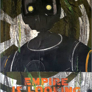 Pittura intitolato "Star Wars - K2sO" da Ilguada, Opera d'arte originale, Acrilico Montato su Telaio per barella in legno